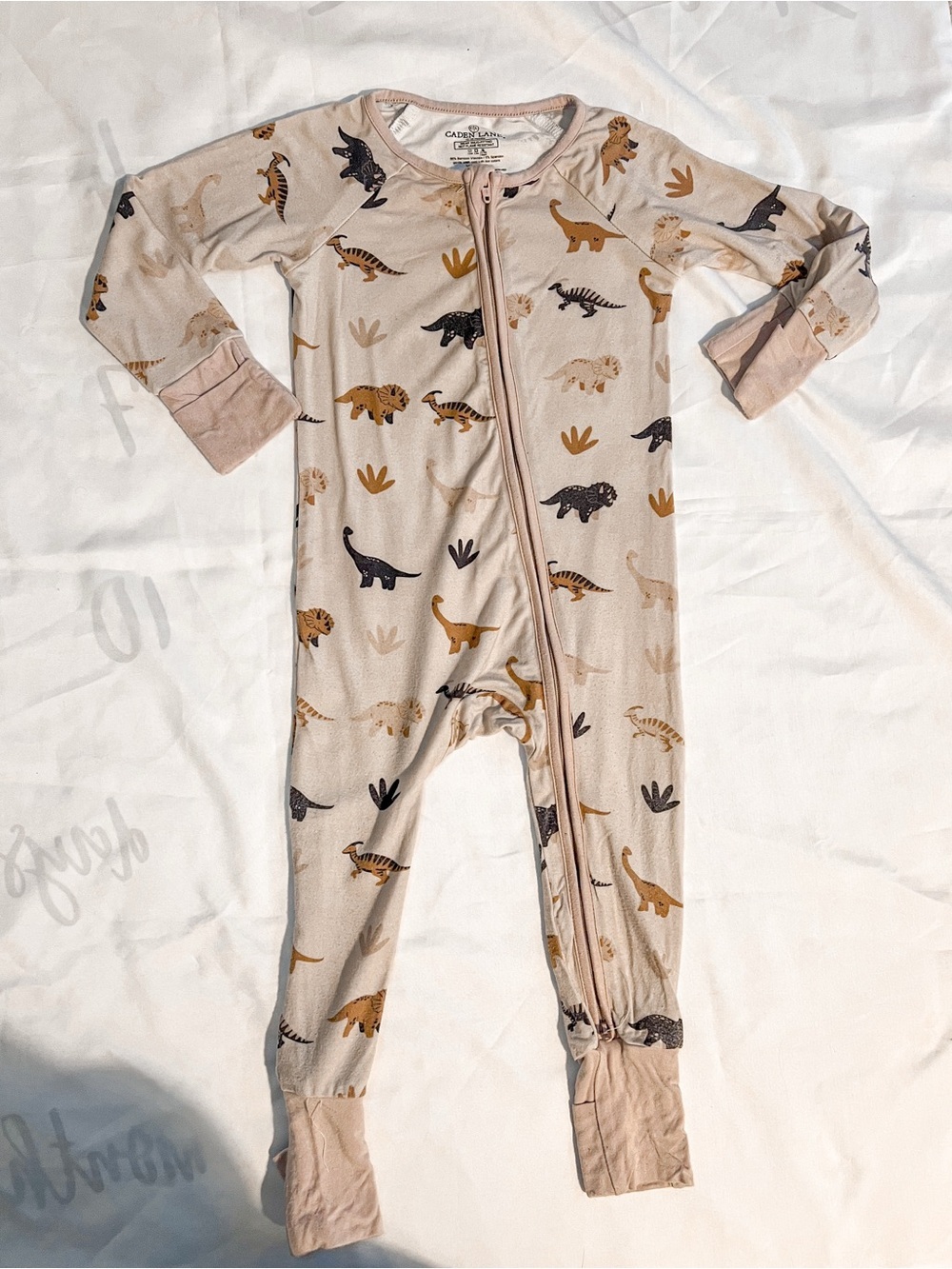 Caden Lane Dino Days Convertible Zip Romper Sleeper Size 12-18 Months